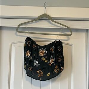 Floral Black Tube Top